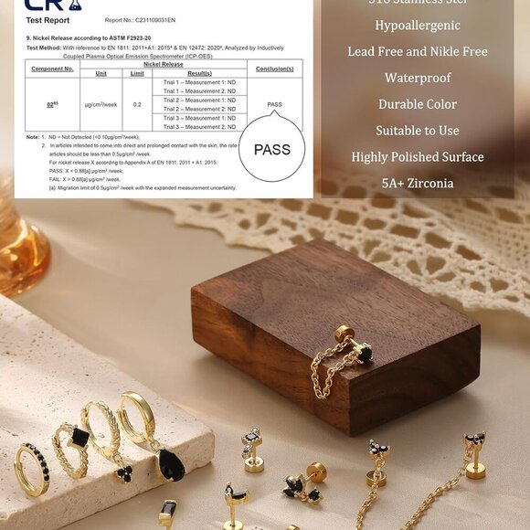 Stud Earrings Small Gold Hoop Earrings Set for Women - Picture 2 of 6